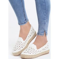 Tomsy damskie: Białe Espadryle Golden Button