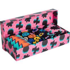 Zestaw 4 par wysokich skarpet unisex HAPPY SOCKS - XFST09-0100 Czarny Kolorowy Różowy. Różowe skarpetki damskie Happy Socks, bez wzorów, z elastanu. Za 139,90 zł.