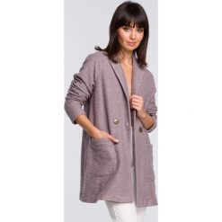 Długi żakiet bawełniany z kieszeniami szary - l/xl. Szare żakiety damskie e-margeritka.pl, s, bez wzorów, z bawełny. Za 184,99 zł.