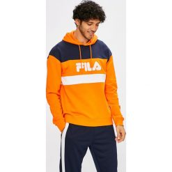 Fila - Bluza. Pomarańczowe bluzy damskie Fila, m, z nadrukiem, z bawełny, bez rękawów, z kapturem. W wyprzedaży za 339,90 zł.
