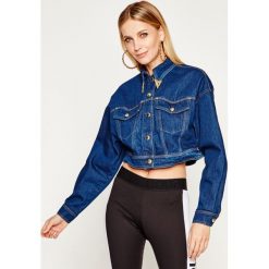 Kurtka jeansowa Versace Jeans Couture C0HVA96I. Niebieskie kurtki damskie Versace Jeans Couture, bez wzorów, z bawełny, bez kaptura. W wyprzedaży za 1339,00 zł.