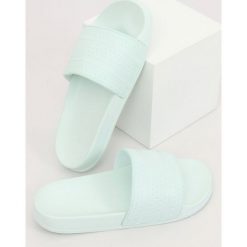 Klapki piankowe miętowe CANSU. Zielone klapki damskie FunKee.pl, bez wzorów, z materiału, bez obcasa. Za 54,99 zł.