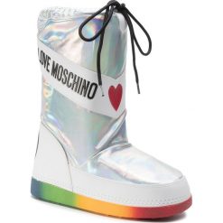 Śniegowce LOVE MOSCHINO - JA24012G1BIX1902 Argento. Szare kozaki damskie Love Moschino, ze skóry ekologicznej, bez zapięcia. Za 649,00 zł.