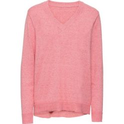 Sweter bonprix jasnoróżowy melanż. Czerwone swetry klasyczne damskie bonprix. Za 79,99 zł.