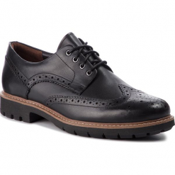 Półbuty CLARKS - Batcombe Wing 261271927 Black Leather. Czarne półbuty męskie Clarks, na co dzień, bez wzorów, ze skóry, eleganckie, bez zapięcia. Za 469,00 zł.