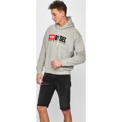 Diesel - Bluza. Szare bluzy męskie Diesel, s, z nadrukiem, z bawełny, z kapturem. W wyprzedaży za 329,90 zł.