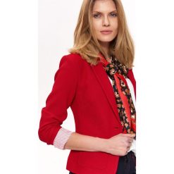 Żakiet damski taliowany. Czerwone żakiety damskie Top Secret, bez wzorów, z tkaniny. Za 139,99 zł.