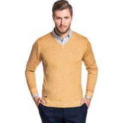 Sweter MARTINO SWKS000100. Pomarańczowe swetry klasyczne męskie marki Giacomo Conti, na zimę, m, z wełny, klasyczne, z klasycznym kołnierzykiem. Za 229,00 zł.