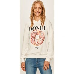 Only - Bluza. Białe bluzy damskie ONLY, s, z nadrukiem, z bawełny, z długim rękawem, długie, z kapturem. W wyprzedaży za 119,90 zł.