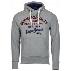Pepe Jeans bluza męska Whesley M, szary. Szare bluzy męskie Pepe Jeans, m, z napisami, z jeansu, z kapturem, bez rękawów. W wyprzedaży za 272,00 zł.