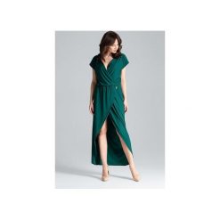 Sukienka L033 Zielony. Zielone sukienki damskie Lenitif, m, bez wzorów, bez kołnierzyka, z długim rękawem, długie, maxi. Za 209,00 zł.