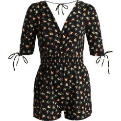 Kombinezony damskie: Topshop SHIRED WAIST FLOWER Kombinezon black