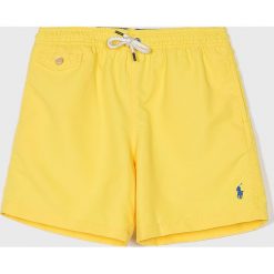 Polo Ralph Lauren - Kąpielówki dziecięce 134-176 cm. Żółte kąpielówki chłopięce Polo Ralph Lauren, bez wzorów, z poliesteru. W wyprzedaży za 159,90 zł.