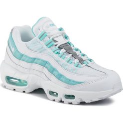 Buty NIKE - Air Max 95 307960 115 White/White/Light Aqua. Białe półbuty damskie Nike, bez wzorów, ze skóry, bez obcasa, na płaskiej podeszwie, bez zapięcia. Za 719,00 zł.
