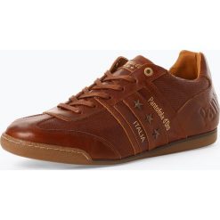 Pantofola d`Oro - Męskie tenisówki ze skóry – Imola, beżowy. Brązowe trampki męskie Pantofola d`Oro, bez wzorów, ze skóry, sportowe, bez zapięcia. Za 499,95 zł.