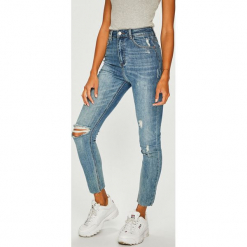 Tally Weijl - Jeansy. Niebieskie boyfriendy damskie TALLY WEIJL, z bawełny, z podwyższonym stanem. Za 169,90 zł.