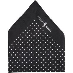 Krawaty męskie: Polo Ralph Lauren ST. JAMES SPOT HAND HEM Poszetka black