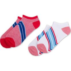 Zestaw 2 par niskich skarpet damskich TOMMY HILFIGER - 393004001 White/Blue/Red 105. Czerwone skarpetki damskie TOMMY HILFIGER, bez wzorów, z elastanu. Za 39,99 zł.