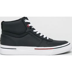 Tommy Hilfiger - Buty Core Corporate High Vulc Sneaker. Szare sneakersy męskie TOMMY HILFIGER, ze skóry, na sznurówki. W wyprzedaży za 379,90 zł.