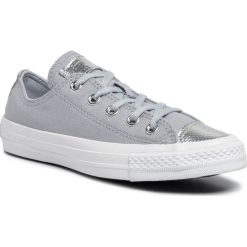 Trampki CONVERSE - Ctas Ox 565202C Wolf Grey/Wolf Grey/White. Szare półbuty damskie Converse, na co dzień, bez wzorów, z gumy, bez obcasa, na płaskiej podeszwie, bez zapięcia. W wyprzedaży za 209,00 zł.