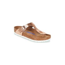 Japonki Birkenstock GIZEH SFB. Żółte klapki damskie Birkenstock, bez wzorów, bez obcasa. W wyprzedaży za 293,30 zł.