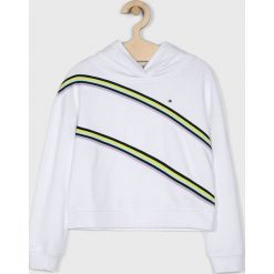 Tommy Hilfiger - Bluza dziecięca 128-176 cm. Niebieskie bluzy dziewczęce z aplikacjami, z elastanu. W wyprzedaży za 199,90 zł.