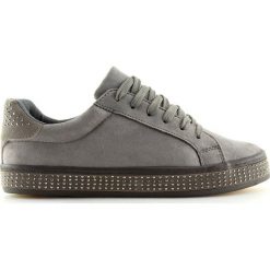 Trampki z kamieniami szare BS098 Grey. Szare trampki i tenisówki damskie ButyModne, bez wzorów, z tkaniny, na sznurówki. Za 67,54 zł.