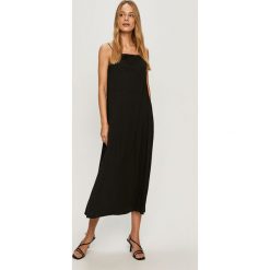 Vero Moda - Sukienka. Czarne sukienki damskie Vero Moda, na co dzień, s, bez wzorów, z poliesteru, casualowe, z okrągłym kołnierzem, bez rękawów, midi, proste. Za 129,90 zł.