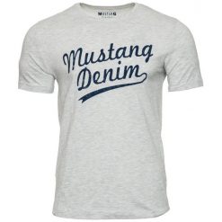 Mustang T-Shirt Męski Printed Xl Szary. Szare koszulki męskie Mustang, xl, bez wzorów, z bawełny, klasyczne, z klasycznym kołnierzykiem. Za 78,00 zł.