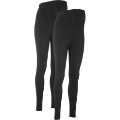 Legginsy ciążowe (2 pary) bonprix czarny + czarny. Czarne legginsy ciążowe bonprix, bez wzorów. Za 99,98 zł.