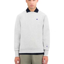 CHAMPION REVERSE WEAVE SWEATSHIRT > 215215-EM004. Bluzy męskie Champion, xl, z aplikacjami, z bawełny, klasyczne, z okrągłym kołnierzem, bez rękawów, bez kaptura. Za 339,99 zł.