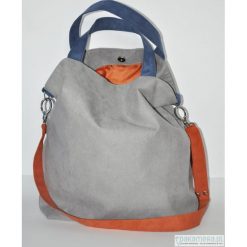 Torba hobo XXL - szarość, kobalt, pomarańcz. Szare torebki klasyczne damskie Pakamera, z syntetyku. Za 119,00 zł.