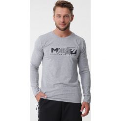 Szara Koszulka Kinslee. Szare koszulki męskie Born2be, xl, z nadrukiem, klasyczne, z okrągłym kołnierzem, z długim rękawem, długie. Za 44,99 zł.