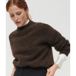 Sweter z wełną z alpaki - Brązowy. Pomarańczowe swetry damskie Reserved, m, bez wzorów, z wełny, bez rękawów, bez kaptura. Za 299,99 zł.