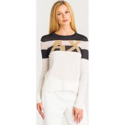 SWETER Armani Exchange. Żółte swetry damskie Armani Exchange, s, bez wzorów, z wełny, bez rękawów, bez kaptura. Za 579,00 zł.