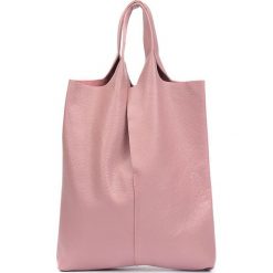 Shopper bag damskie: Skórzana torebka w kolorze różowym – (D)42 x (S)38 cm