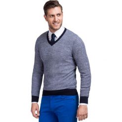 Sweter FABRIZIO Slim SWW000047. Szare swetry męskie Giacomo Conti, m, bez wzorów, z wełny, bez kołnierzyka, bez kaptura. Za 259,00 zł.