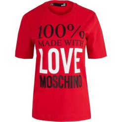 T-shirt Love Moschino. Czerwone koszulki damskie s, bez wzorów, z włoskim kołnierzykiem, bez rękawów. Za 199,00 zł.