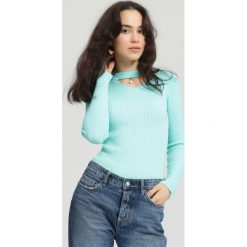 Miętowy Sweter Sit Through. Zielone swetry klasyczne damskie marki other, l, prążkowane. Za 39,99 zł.