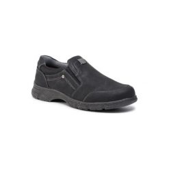 GO SOFT 9128-18811-16. Czarne półbuty męskie GO SOFT, bez wzorów, ze skóry ekologicznej, bez zapięcia. Za 169,99 zł.