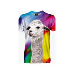 Rainbow Lama men's t-shirt. Szare t-shirty męskie marki Mars from venus, s, bez wzorów, bez kołnierzyka. Za 101,40 zł.