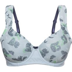 Biustonosz z usztywnianymi miseczkami na fiszbinach bonprix jasnoniebiesko-kolorowy. Niebieskie biustonosze bonprix, z haftami. Za 64,99 zł.