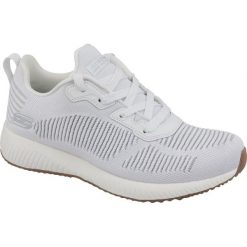 Białe Buty Skechers Bobs Squad Glam W 31347-WHT. Białe buty sportowe damskie Inny, bez wzorów, z tkaniny, sportowe. W wyprzedaży za 259,00 zł.