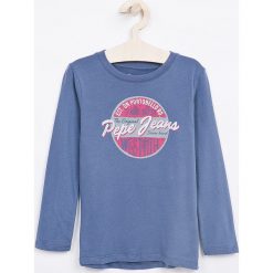 Pepe Jeans - Longsleeve dziecięcy Jin 92-180 cm. Niebieskie t-shirty chłopięce Pepe Jeans, z nadrukiem, z bawełny, z długim rękawem. W wyprzedaży za 69,90 zł.