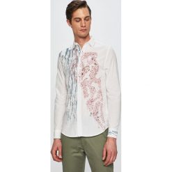 Desigual - Koszula. Białe koszule męskie Desigual, s, z haftami, z bawełny, casualowe, bez kołnierzyka, z długim rękawem. Za 339,90 zł.