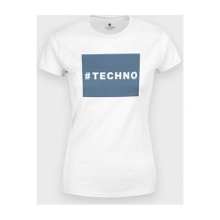 Koszulka damska Techno 3. Koszulki damskie MegaKoszulki, m, bez wzorów, z bawełny, z podwójnym kołnierzykiem, bez rękawów. Za 49,90 zł.