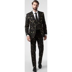 OppoSuits - Garnitur męski z krawatem, czarny. Czarne garnitury męskie OppoSuits, z nadrukiem. Za 199,95 zł.
