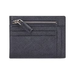 Portfele męskie: Skórzany portfel w kolorze czarnym – (S)12 x (W)9 x (G)1,5 cm