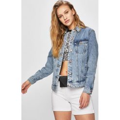 Vero Moda - Kurtka. Niebieskie kurtki damskie Vero Moda, s, bez wzorów, z bawełny, krótkie, bez kaptura. W wyprzedaży za 139,90 zł.