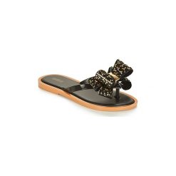 Japonki Melissa FLIP FLOP SWEET. Czarne klapki damskie Melissa, bez wzorów, bez obcasa. W wyprzedaży za 231,20 zł.
